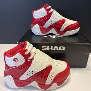 SHAQ Devastator Mid Top Cushioned Basketball Shoes /White Red/ Size 8C